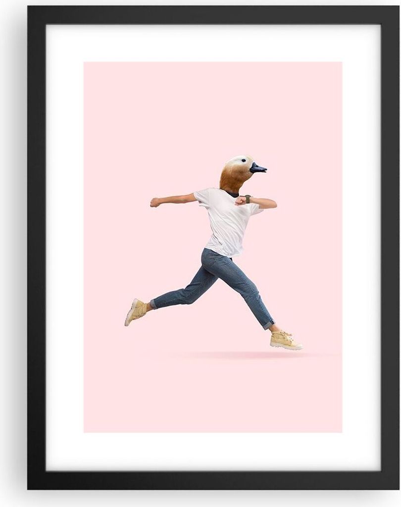 Gerahmtes Poster - Schwarzer Rahmen - Anthropomorphisierung Mensch Ente - 30x40 cm - Wand Bild - Wanddeko - Wandbilder - Kunstposter - Wandposter -...