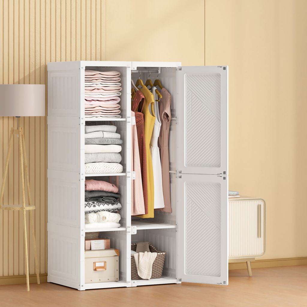 CDGlobal Kleiderschrank mit Kleiderstangen, DIY Produktbild 