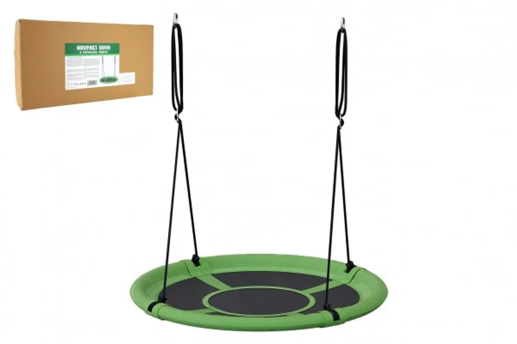 Anneau à bascule rembourré vert 100 cm en tissu spécial boîte compacte