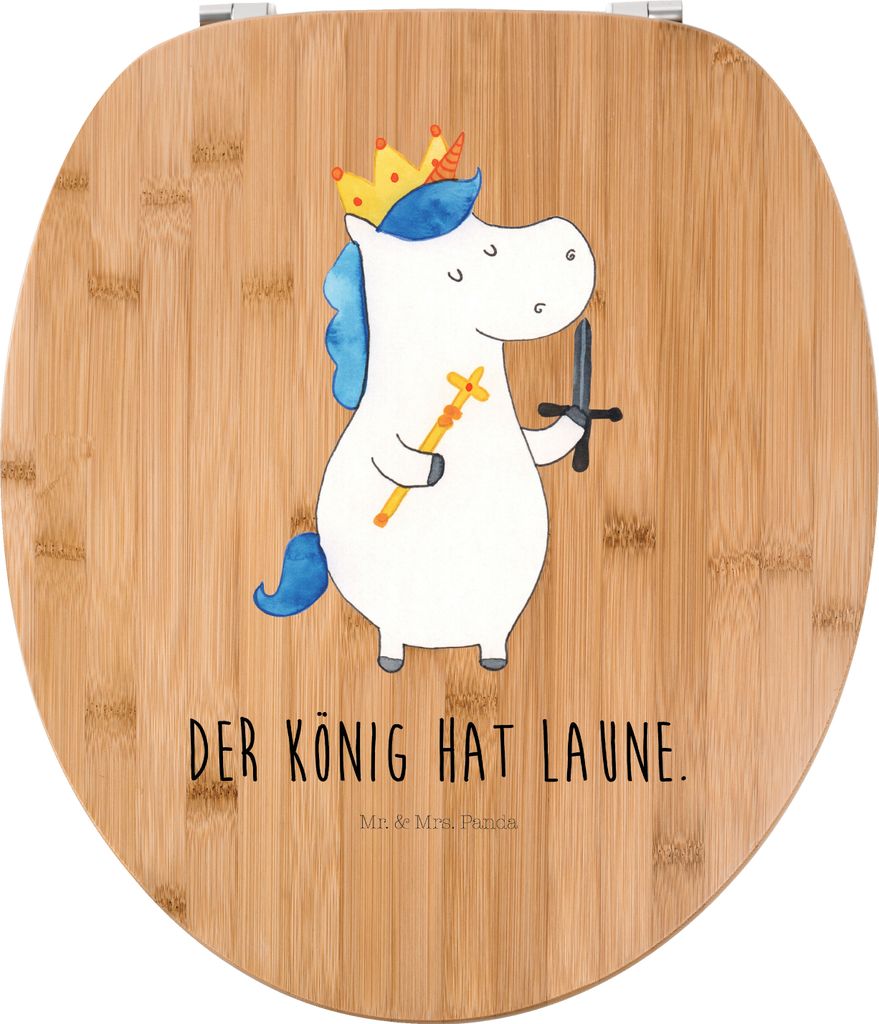 Mr. & Mrs. Panda WC Sitz Einhorn König mit Schwert - Transparent - Geschenk, Unicorn, Toilettendeckel, Mittelalter, Ritter, WC-Sitz, Klodeckel, De...