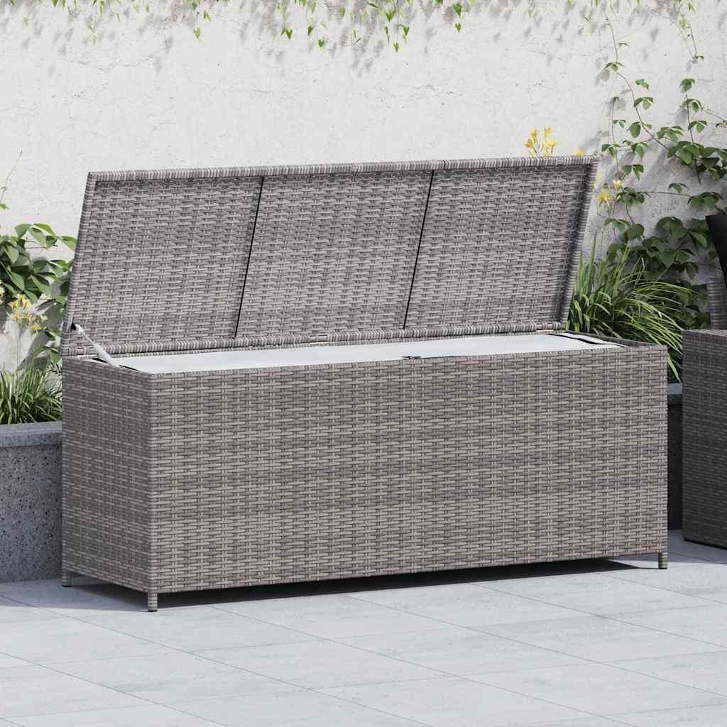 vidaXL Garten-Auflagenbox Grau 150x50x60 cm Poly Rattan Produktbild 