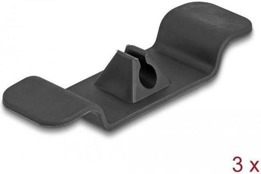 DELOCK Kabelhalter Clip selbstklebend Set 3 Stück schwarz