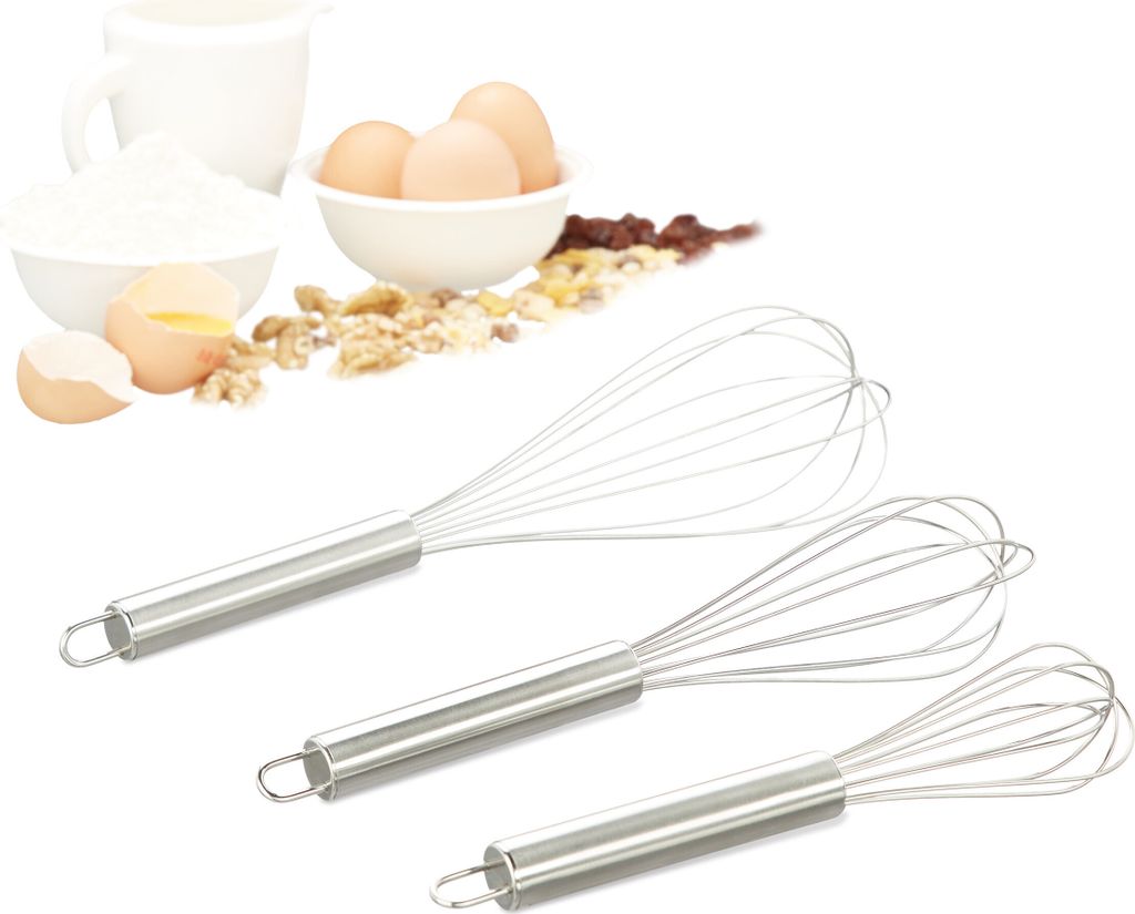 Relaxdays Relaxdays Schneebesen 3er-Set - Produktbild 1