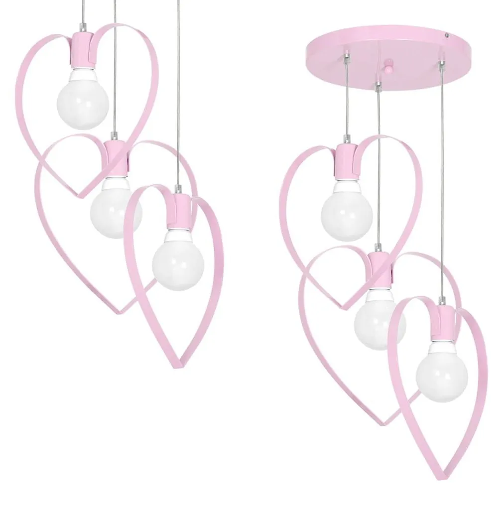 Plafonnier Amore Pink 3Xe27 Suspension MLP9954 pour chambre d'enfant