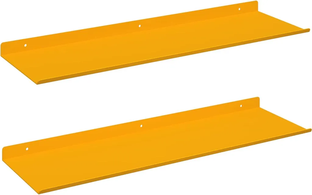 Set 2 Mensole Essenziali Giallo Senape 60cm - vidaXL