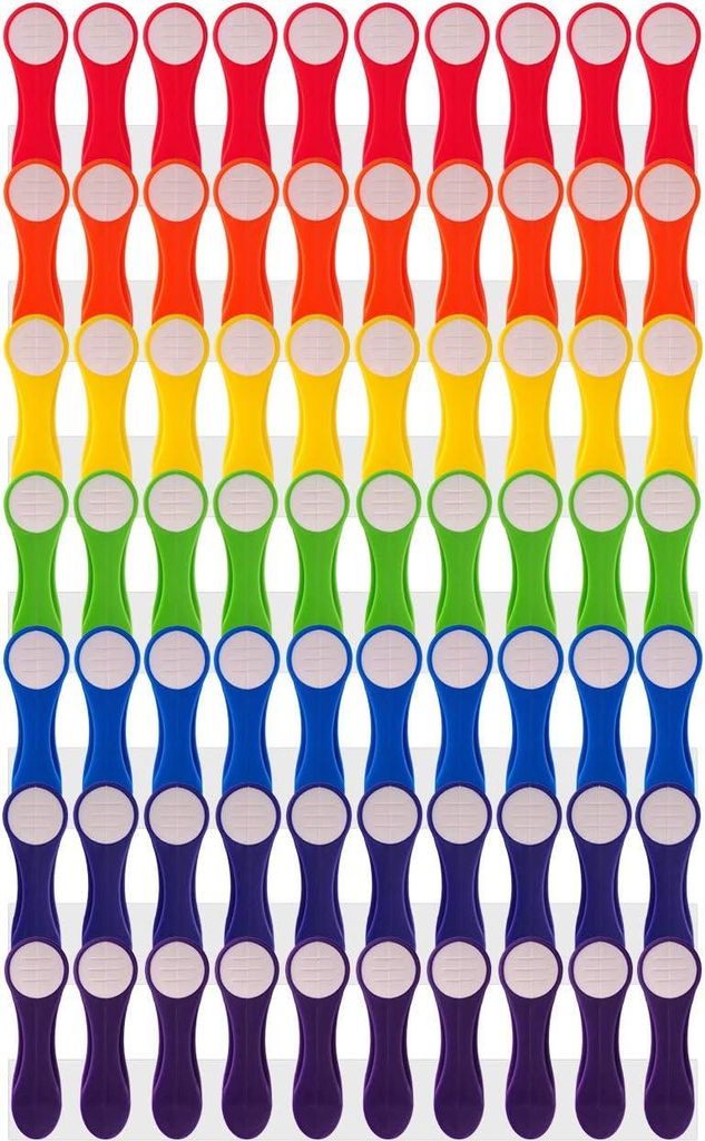 Regenbogen Wäscheklammern - Bunt Weiß - Edelstahlfedern - Softgrip - Canvas Wäscheklammerntasche - Hellblau Grau Wäscheklammerntasche