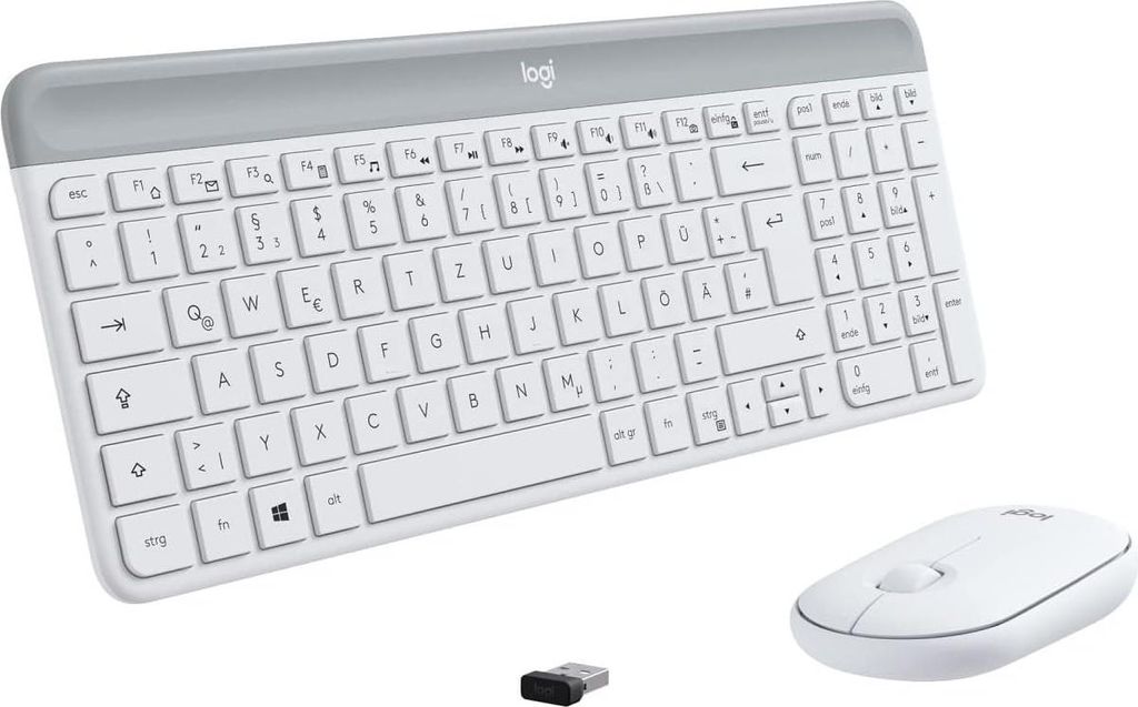 Logitech Slim Wireless Combo MK470 Set Grauweiß Produktbild 