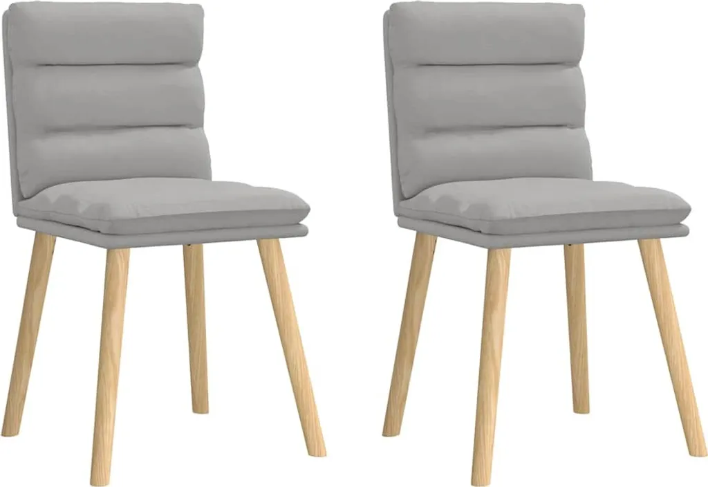 Set 2 Sedie da Pranzo Tessuto Grigio Nuvola | Design Moderno Imbottito