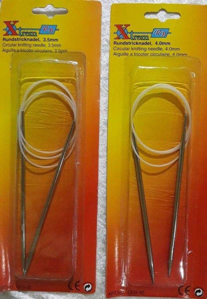 2x Metall RUNDSTRICKNADEL 3,5mm + 4mm STRICKNADEL stricken Produktbild 