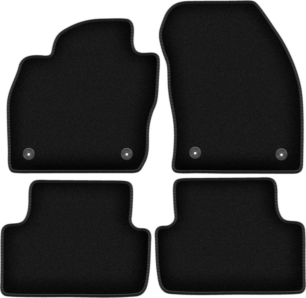 Wielganizator Velours-Autoteppiche – passend für Volkswagen T-Cross (Crossover, Bj. 2019-) – schwarz, passgenau, mit Befestigungen set 4 Stk.