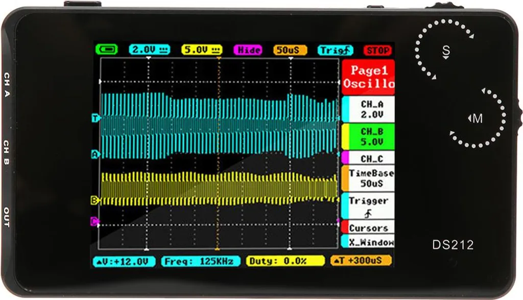 Oscilloscope compact DS212 idéal pour dépanner vos circuits n'importe où