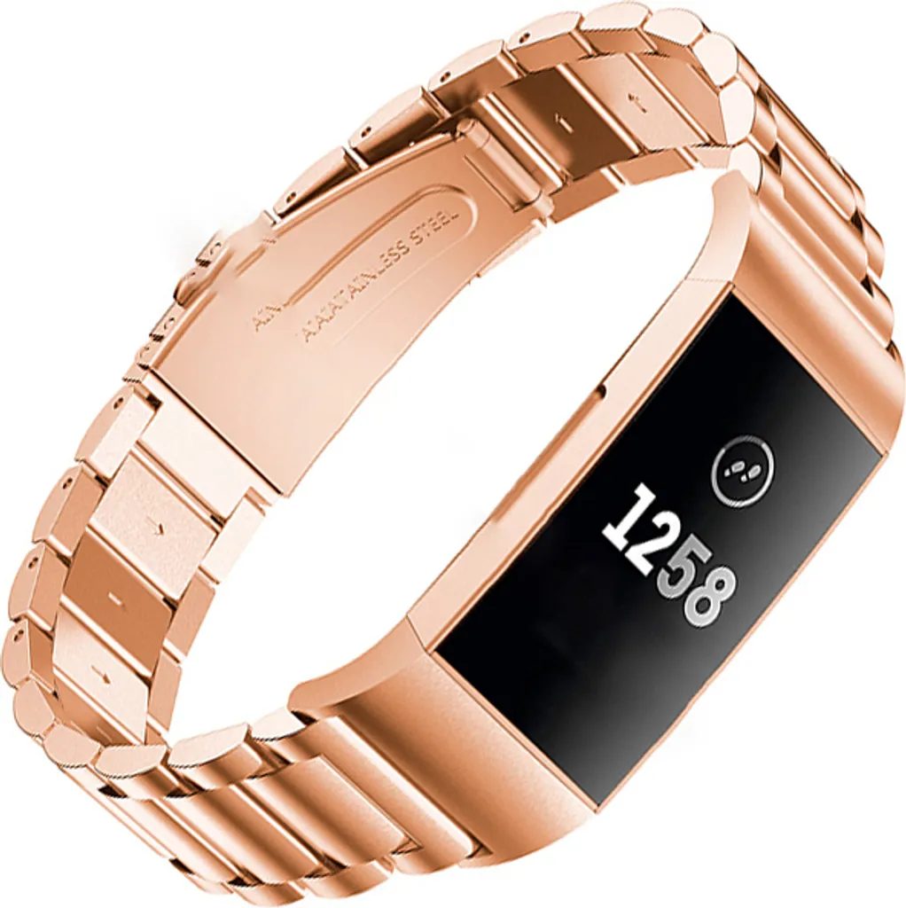 Upgrade Fitbit Charge 3 Oro Rosa | Cinturino Acciaio INF Fashion - 3