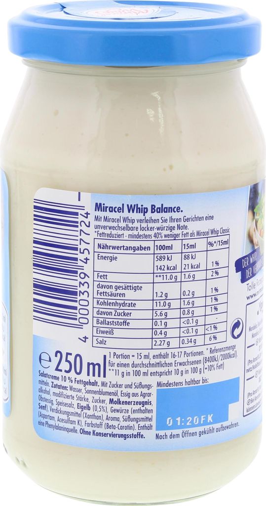 Miracel Whip Balance 250ml Produktbild 2