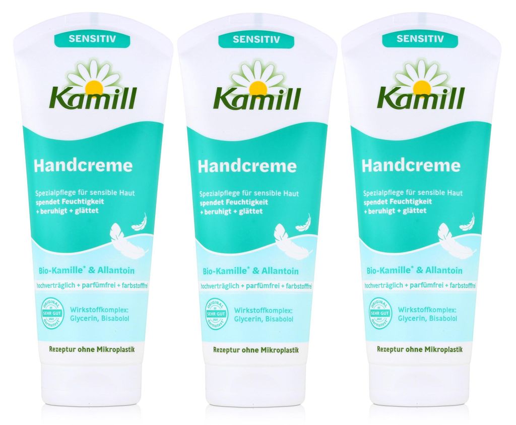 Kamill Handcreme Sensitiv 100ml mit Bio Kamille & Allantoin (3er Pack)