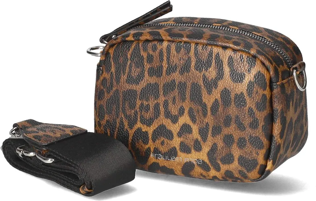 Petit sac besace femme marron Fräulein Frida aspect cuir élégant