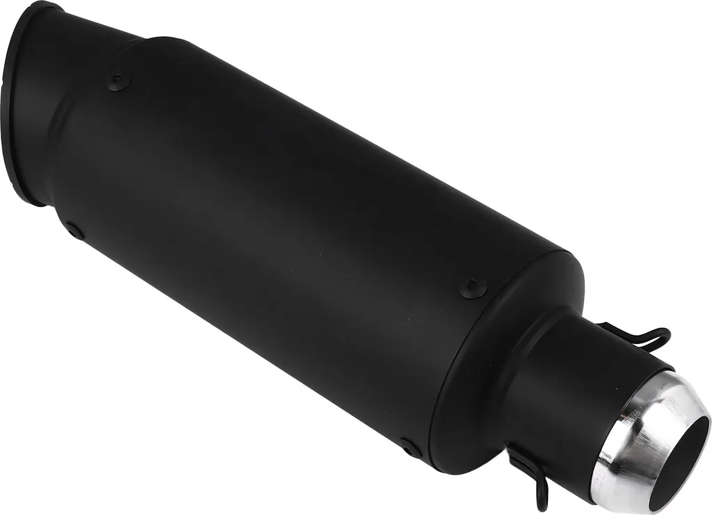 Tuyau échappement moto noir 51mm incliné anti-corrosion et antibruit