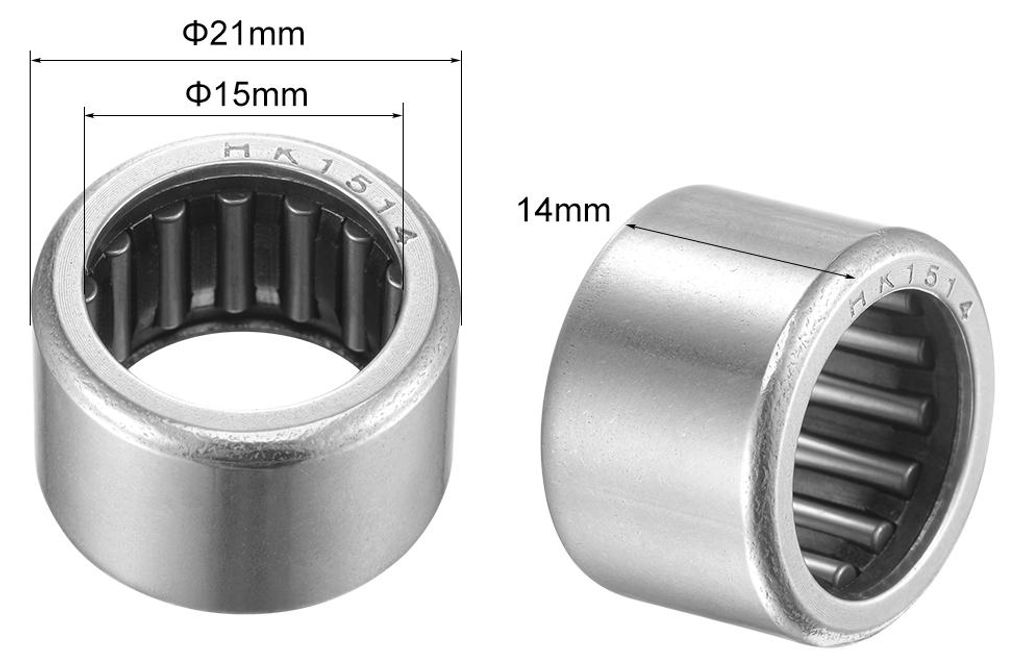 5Stk. HK1514 Nadellager 15mm Bohrung 21mm OD 14mm Breite Chromstahl offenes Ende