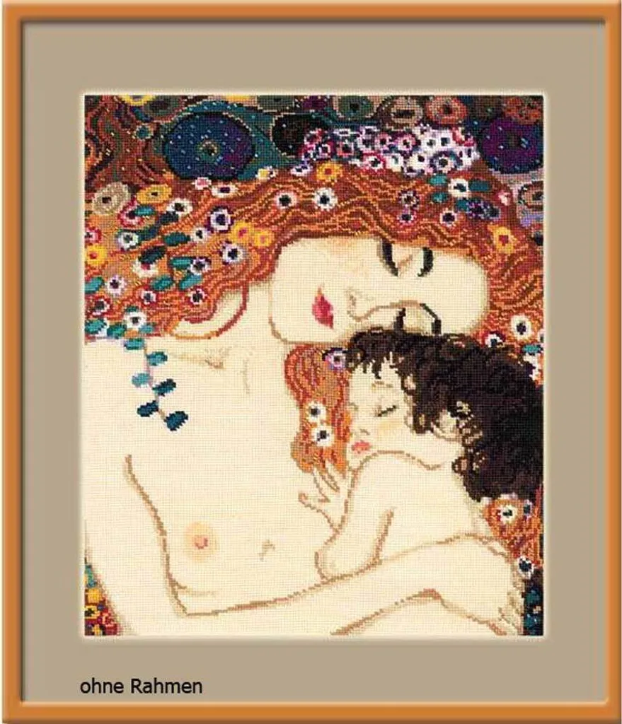 Cadeau de naissance à broder Riolis Amour maternel point de croix compté