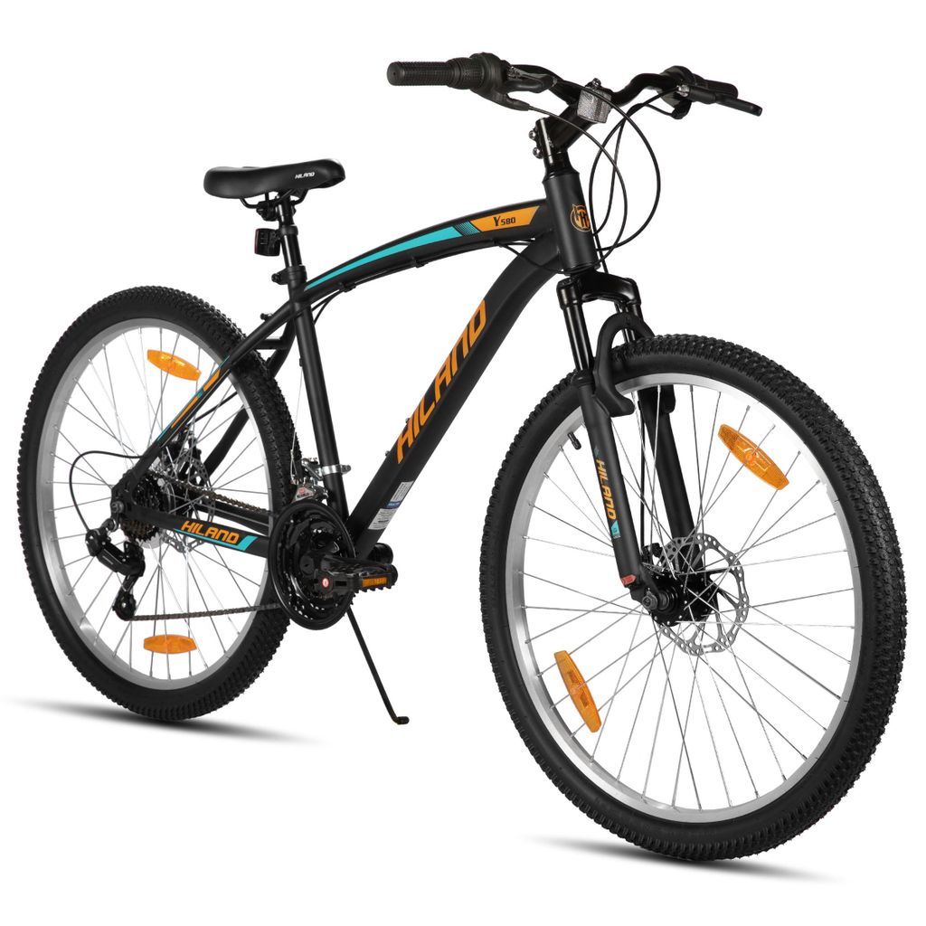 Hiland 26 Zoll Mountainbike, 18 Gang Herren und Damen MTB mit Doppelte Scheibenbremsen, Federgabel, Fender, MTB für Männer und Frauen