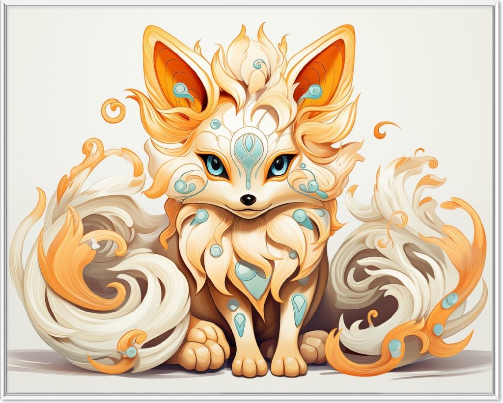 Wallario Wandbild Geheimnisvoller Fuchs, Größe: 40,30 x 50,30 cm, Poster mit weißem Aluminiumrahmen