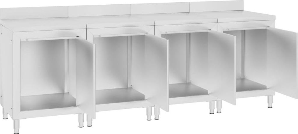 vidaXL Arbeitsschrank 240x60x96 cm Edelstahl