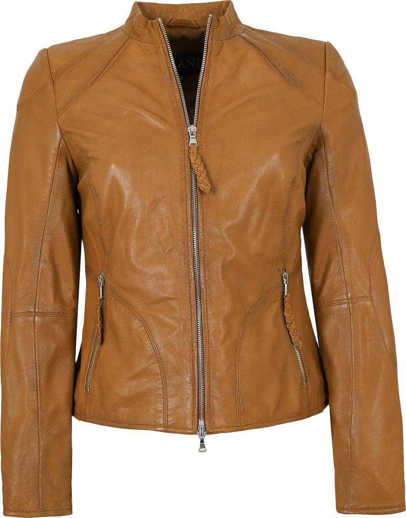 Jilani - Damen Lederjacke Lammnappa nussbraun : 34