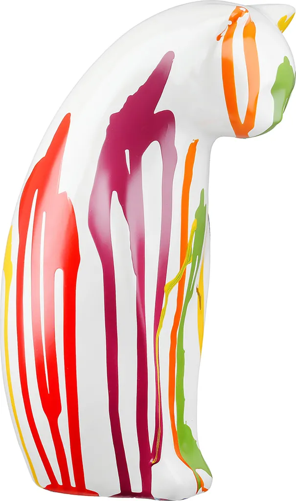 Gilde Colori Set de 2 Statuettes Chat en Céramique Blanche 22cm 33208 - 4
