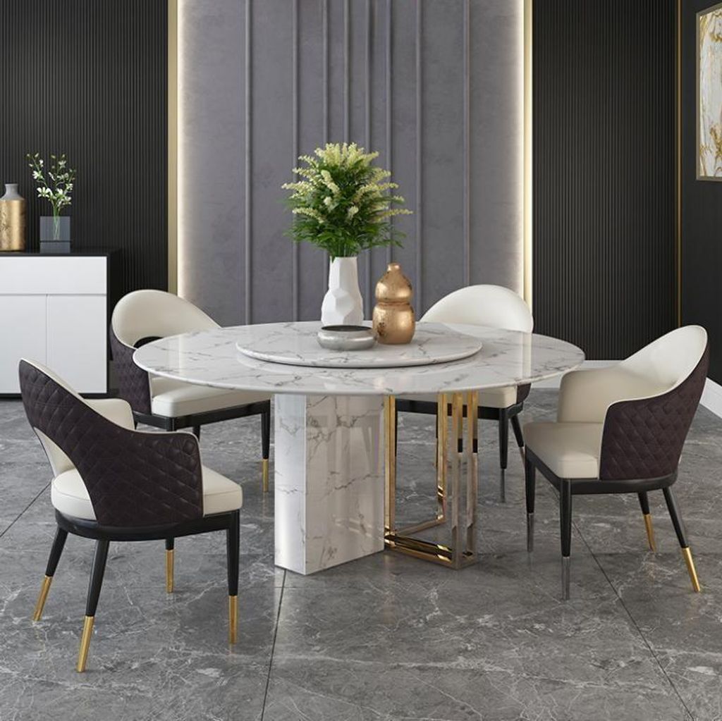 Runder Luxus Tisch Design Tische Rund Stein Möbel Esszimmer Esstische Modern Neu