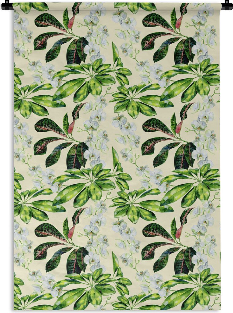 MuchoWow Wandteppich Wandbehang Orchidee - Blumen - Blätter 120x180 cm Tapisserie Dekoration Wandtuch - Schlafzimmer - Dekorationen für das Haus