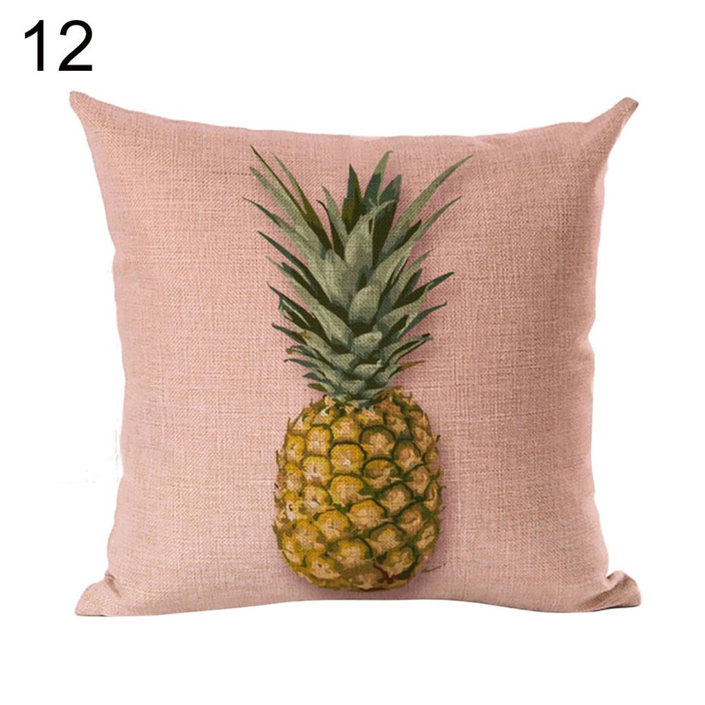 Ananas -Leinen Wurfkissen Hülle Kissenabdecksofa Bett Car Cafe Bürodekoration-12#