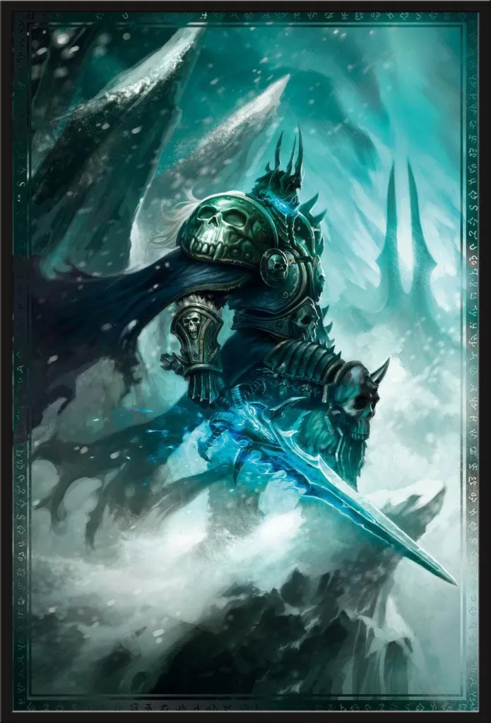 Affiche World of Warcraft Le Roi Liche avec Cadre Shinsuke 61x91,5 cm