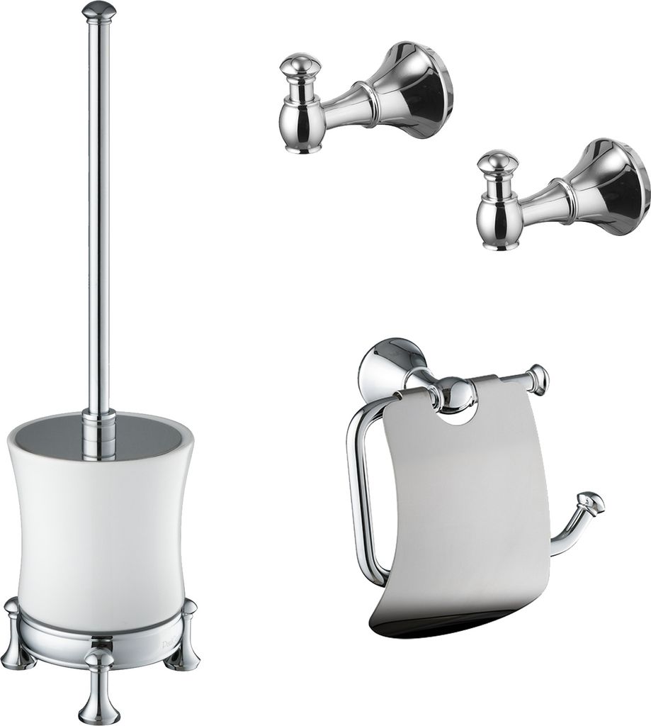 PaulGurkes Nostalgie Accessoires-Set Handtuchhaken WC-Papierhalter WC-Bürste