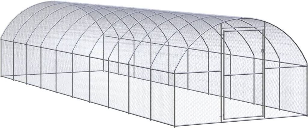 The Living Store Outdoor-Hühnerstall 3x10x2 m Verzinkter Stahl