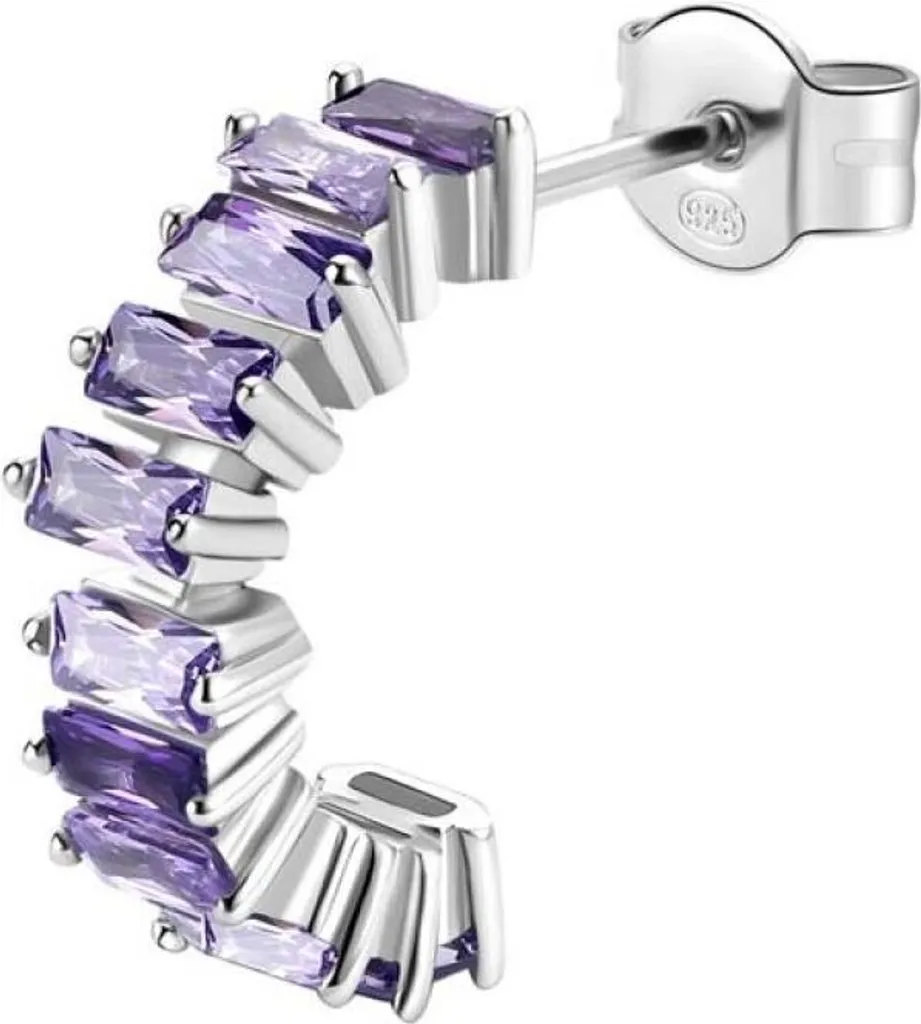 Boucle d'oreille FMP12 Fancy Magic Purple simple et scintillante
