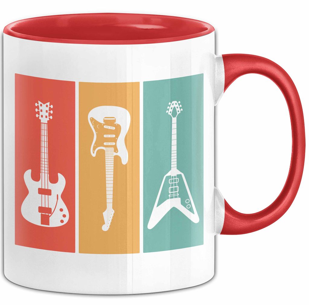 Death Metal Tasse Geschenk Rock N Roll Geschenkidee Lustiger Spruch E Gitarre Kaffee-Becher (Rot)