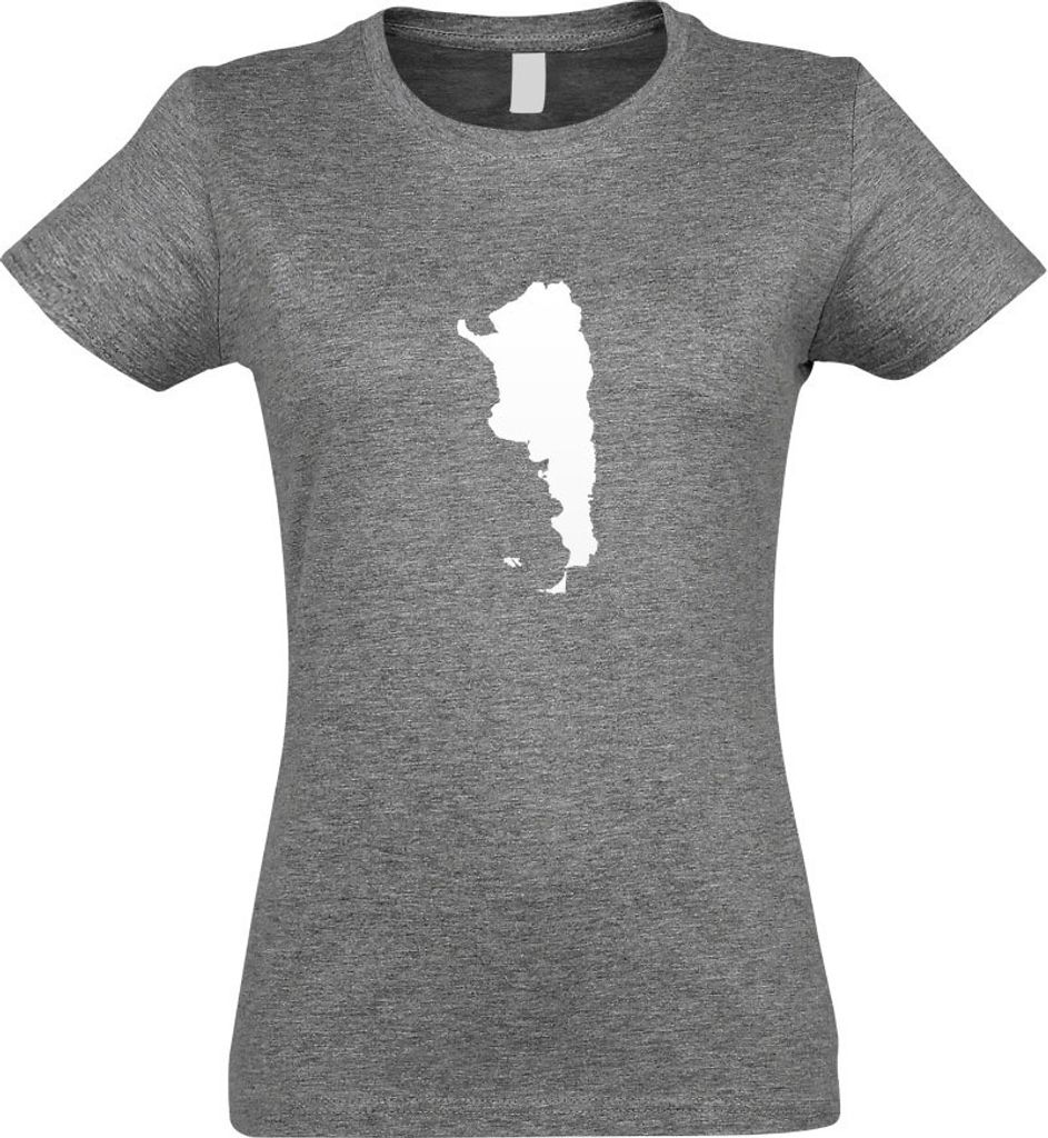 Kiwistar - T-Shirt tailliert - Damen - Graumeliert - Argentinien Umriss Kontur - mit Motiv Bedruckt - Funshirt Design - Sport - Freizeit - Damen - M