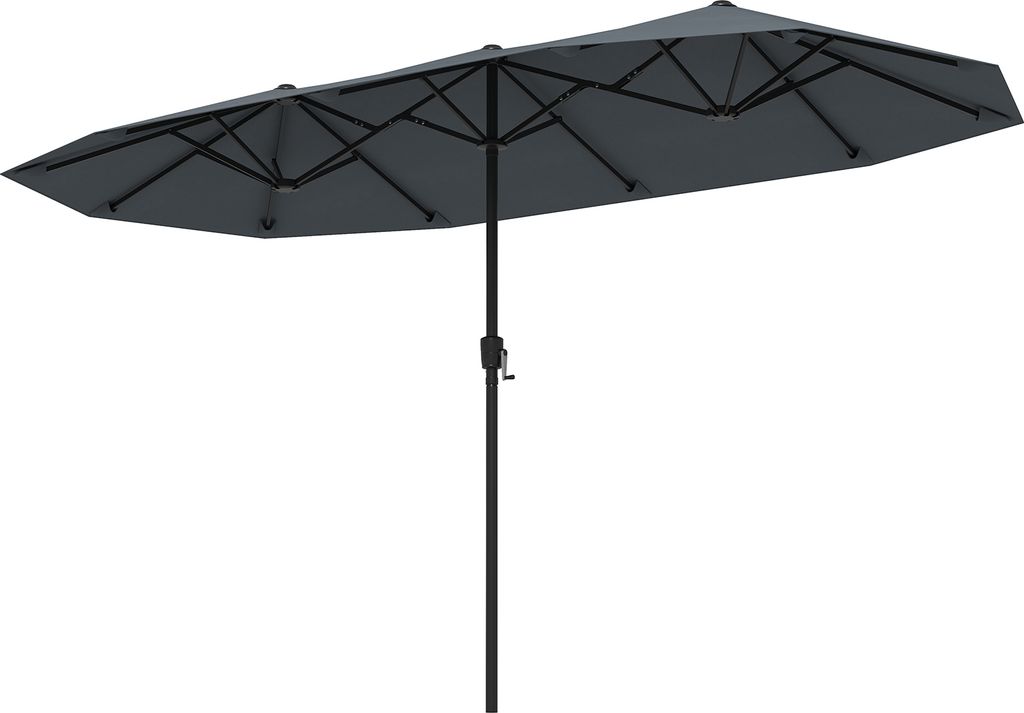 COSTWAY ombrellone doppio 380x200cm con manovella e 12 Immagine del prodotto 