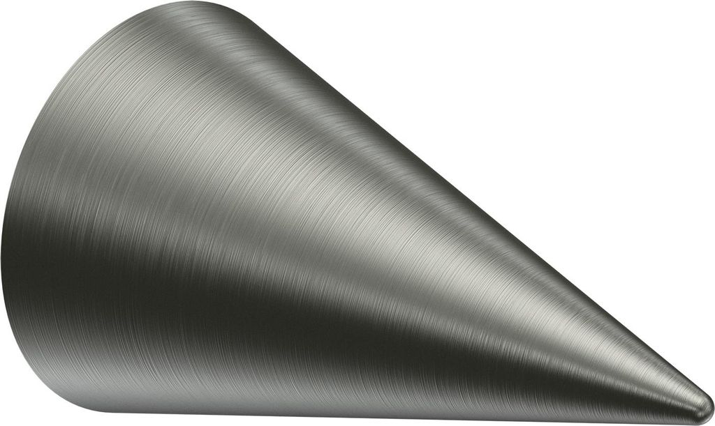 Interdeco Endstücke / Zierabschlüsse für Gardinenstangen mit 16 mm Ø Edelstahl-Optik, Typ Scarano (Kegel), Pack. 2 Stück