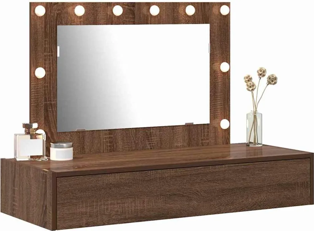 Tavolino Trucco vidaXL 100cm Marrone - Mobile Beauty da Sogno