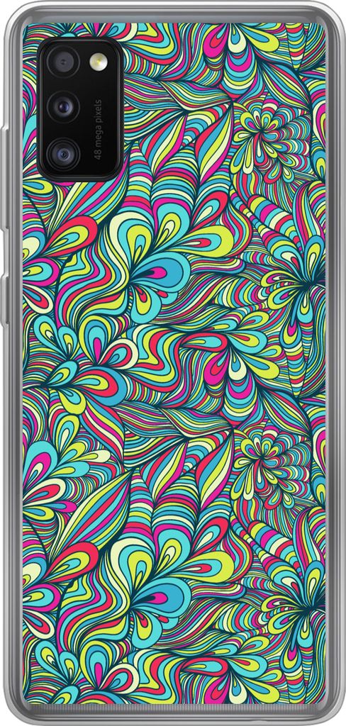 MuchoWow Handyhülle Schutzhülle Hülle für Telefoonhoesje Samsung Galaxy A41 Fantasie - Design - Farben - Retro Silikon Softcase Handy Hülle ...