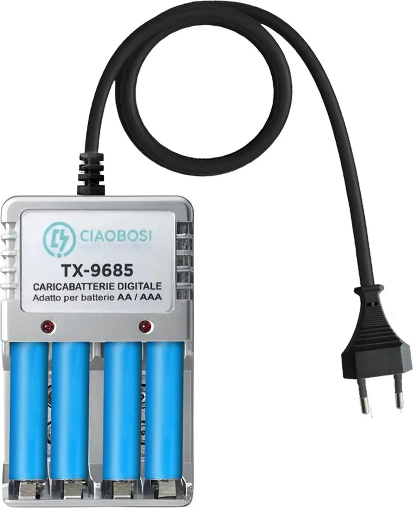 Caricatore Pile AA AAA Avizar Grigio 4 Posti 220V 150mA Economico