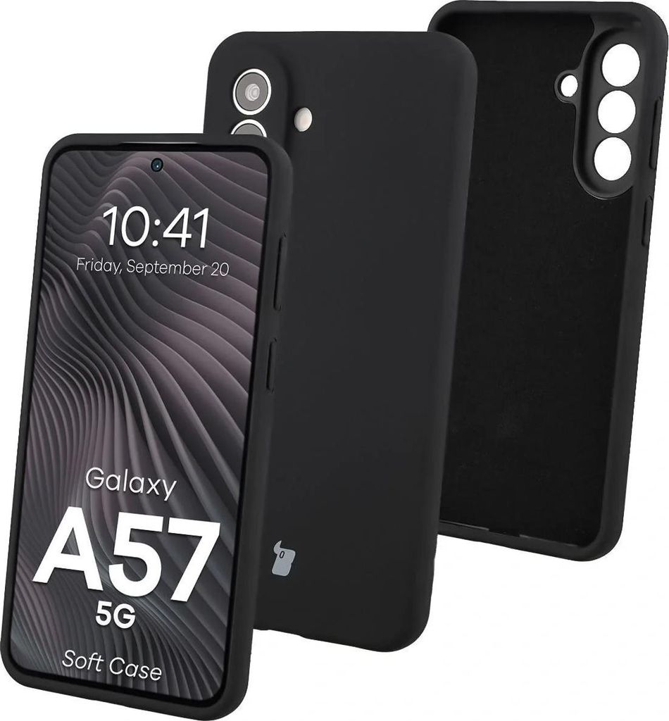 Silikon Handyhülle für Galaxy A57 5G, Bizon Soft Case, Schwarz