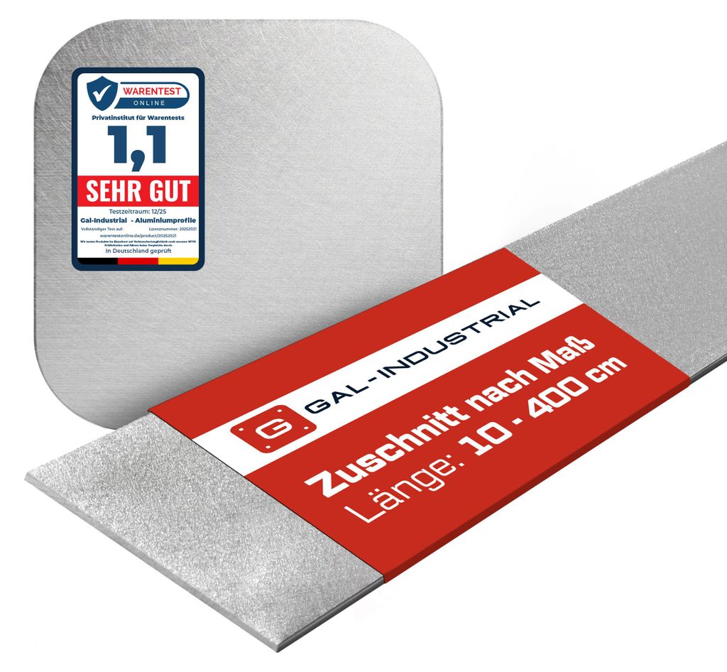 Aluminium Flachstange SATINIERT 30x3mm 20cm Profil EN6060 Produktbild 