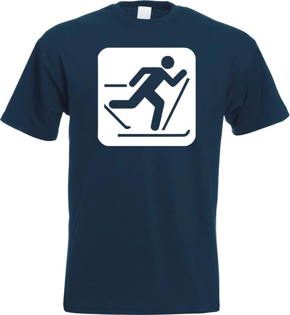 Kiwistar - T-Shirt - Navy - Skilaufen Schilaufen Piktogramme Herren Funshirt Bedruckt Design Sprüche Spruch Motive - mit Motiv Bedruckt - Funshirt...