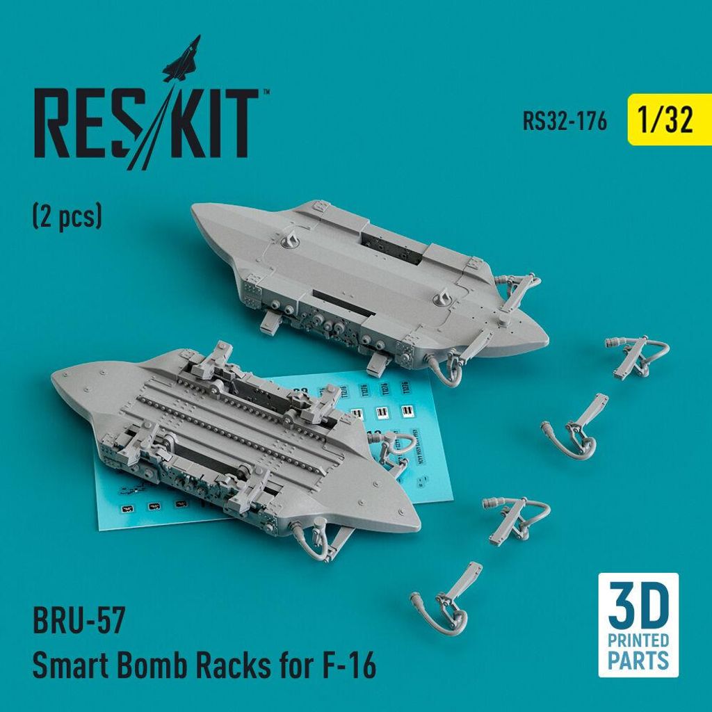 ResKit RS32-0176 - 1:32 BRU-57 Smart Bomb Racks for F-16 (2 pcs) (3D Printed)