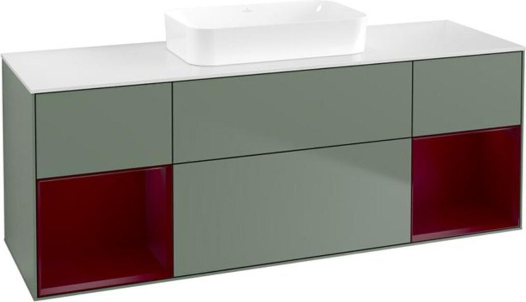 V&B Waschtischunterschrank Finion 160x60,3x50,1cm, Rg Peo m La, Oli. m Lac