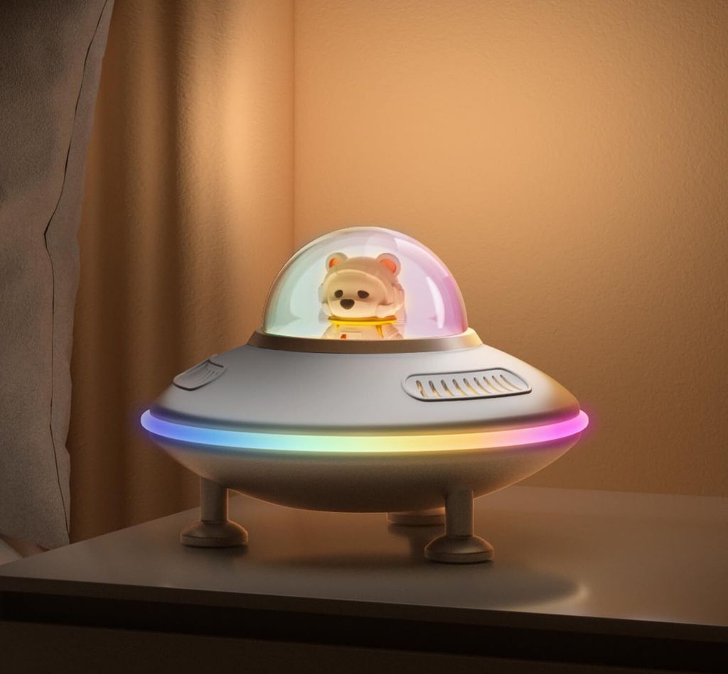 Bluetooth Lautsprecher mit Licht, USB/Micro SD-Karte/AUX-in Wiedergabe, Gaming Zimmer Deko, Nachtlicht Kinder, RGB Farbwechsel LED, Coole Sachen