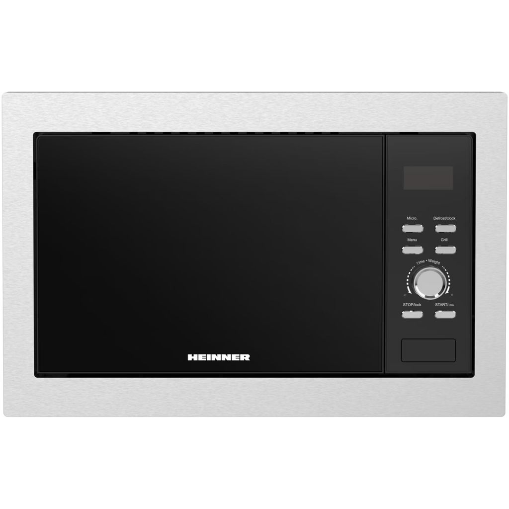 Heinner HMW-BI2360SS Einbau-Mikrowelle, 23L, 800W, Grill, LED, Silber/Schwarz