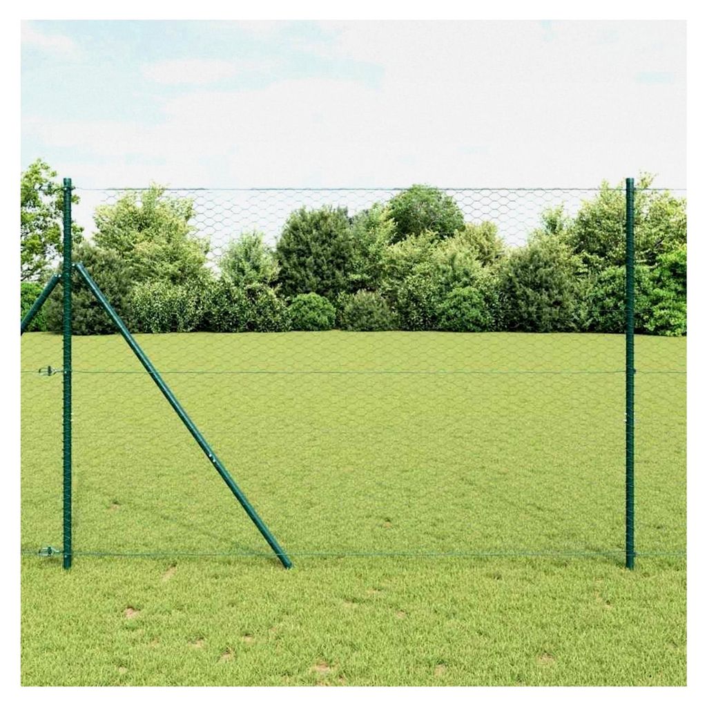 Zaunpfosten Grün 10 x 1,5 m (36 mm Netz) aus Stahl und PVC für Gartenzaun, Hundezaun, Weidezaun und Hühnerzaun