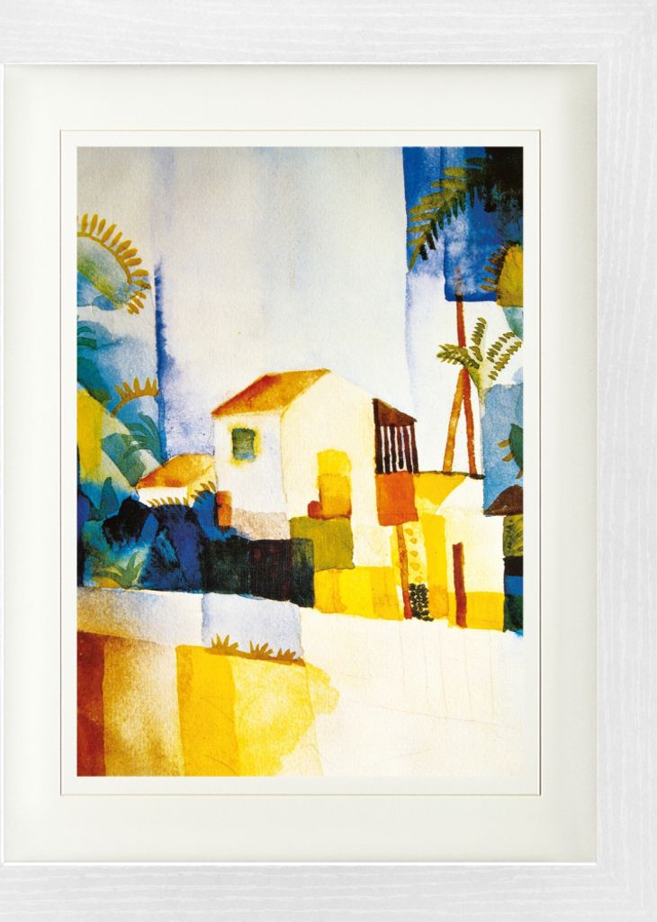 August Macke Gerahmtes Bild Mit Edlem Passepartout | Wand-Bilder | Im Bilderrahmen - Das Helle Haus, 1914 (40 x 30 cm)